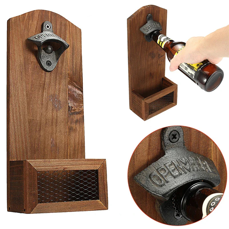 Rustic Wall-Mount Bottle Opener