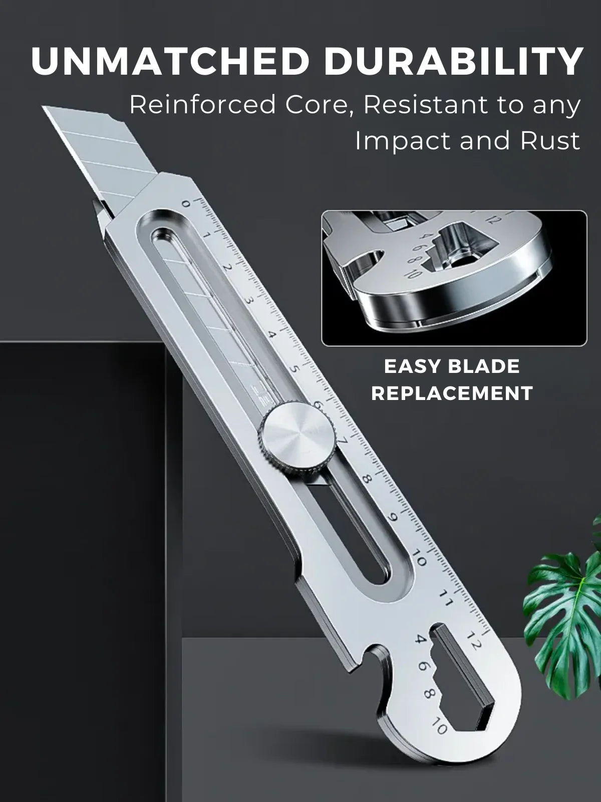 6-in-1 Multi-Purpose Utility Knife • 100% Stainless Steel (+10 FREE BLADES)