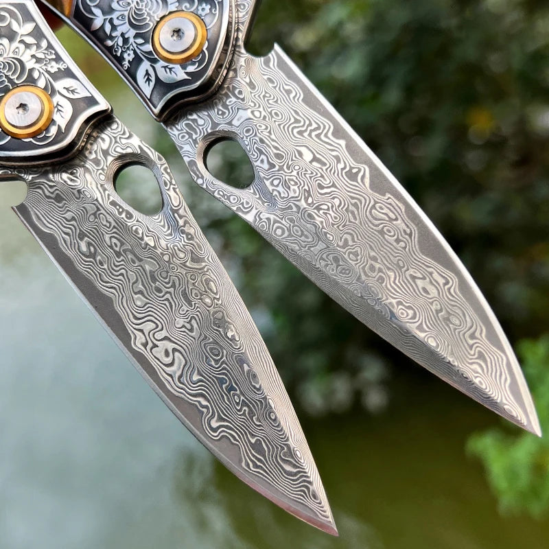 Handgjord fällkniv i damaskusstål • Mamba BY ATENAS™