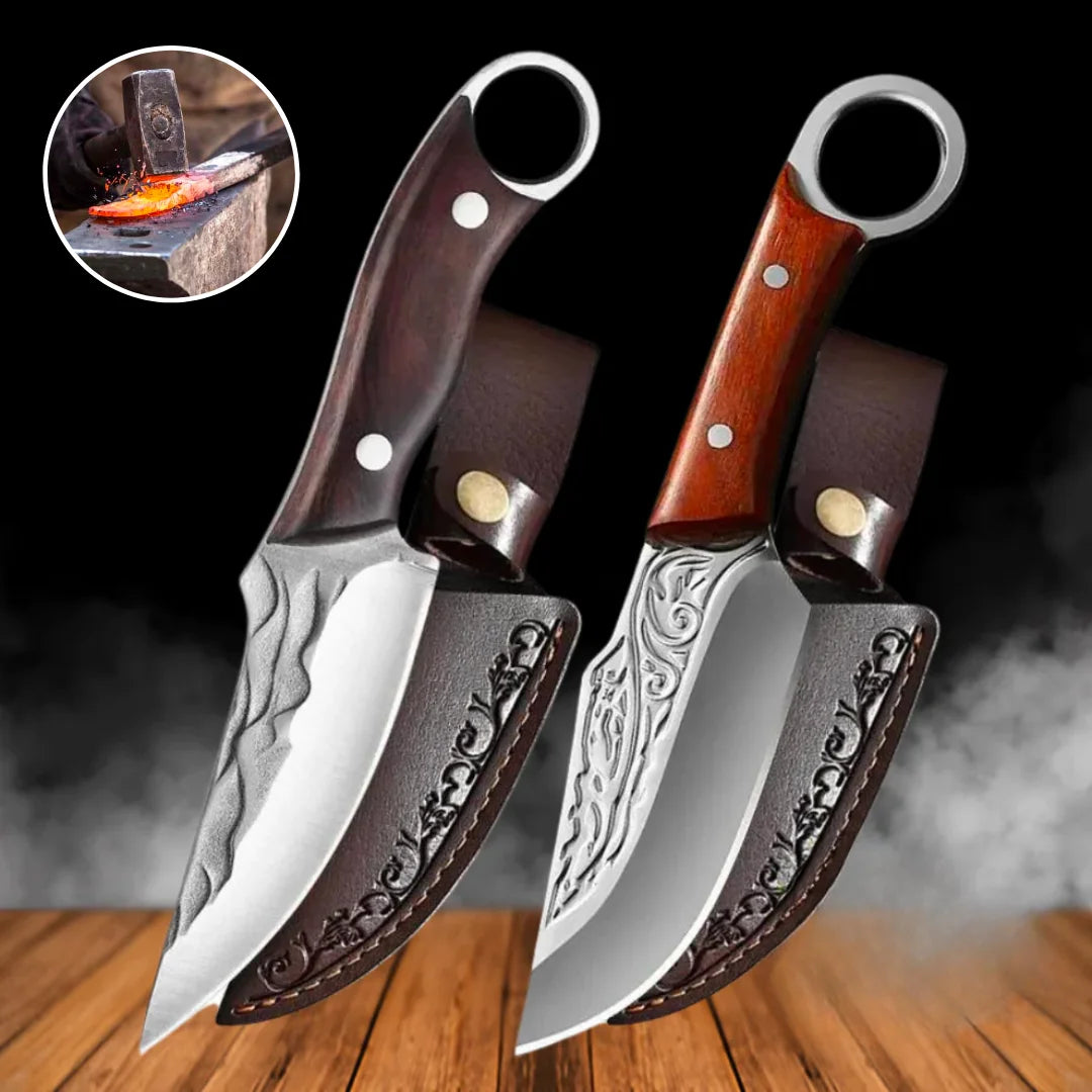 Hand-Forged Knife Combo + 2 Sheaths • Risk Combo by ATENAS