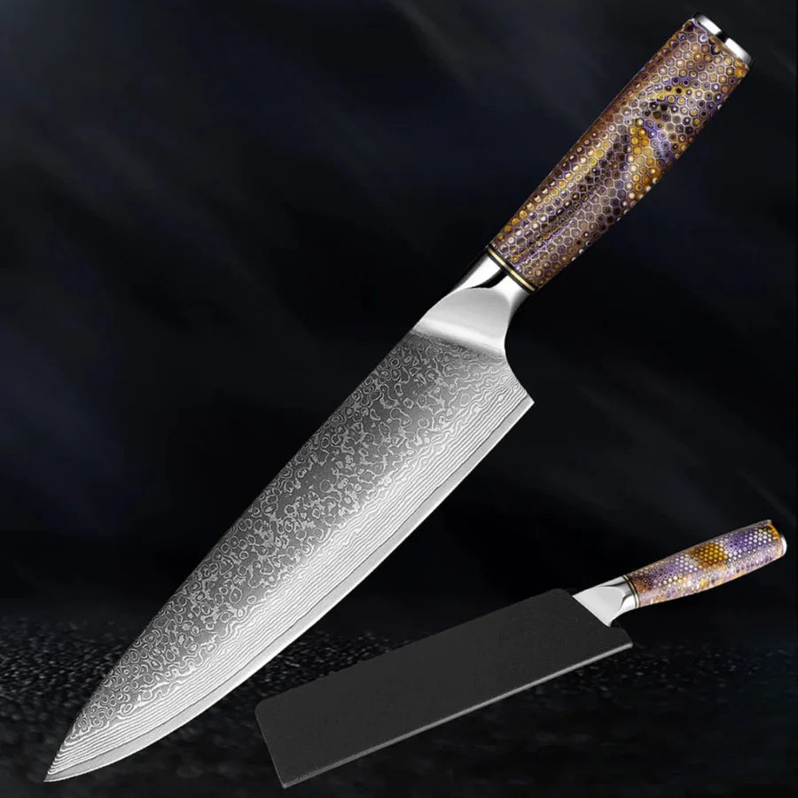 Kockkniv i damaskusstål • Zenith by Atenas Blades