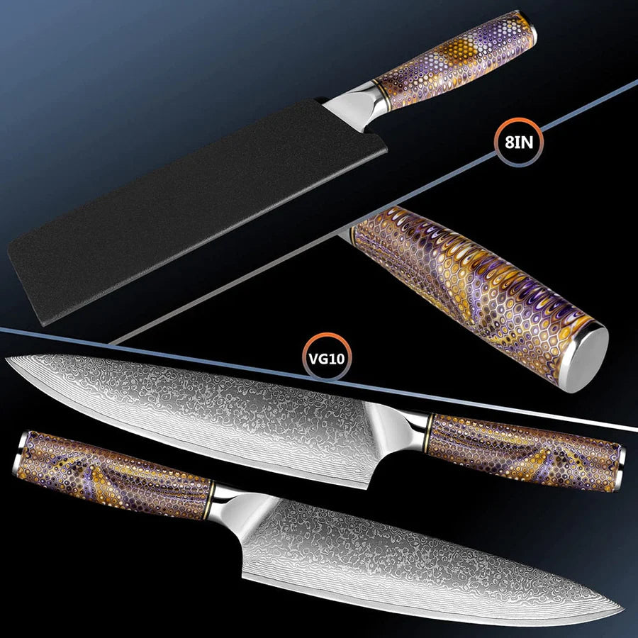 Kockkniv i damaskusstål • Zenith by Atenas Blades