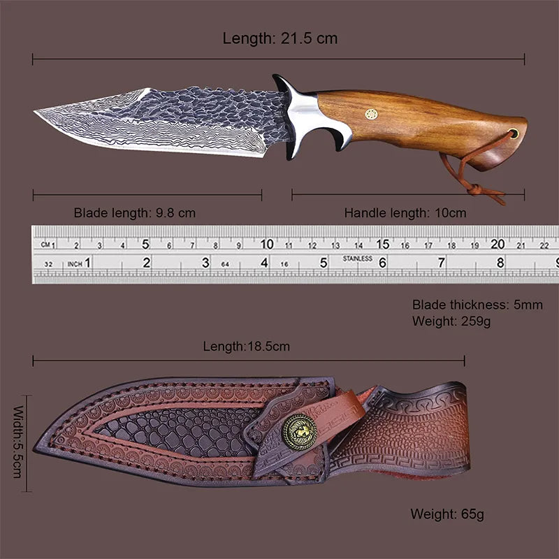 Handsmidd kniv i damaskusstål • Pirat av ATENAS Blades