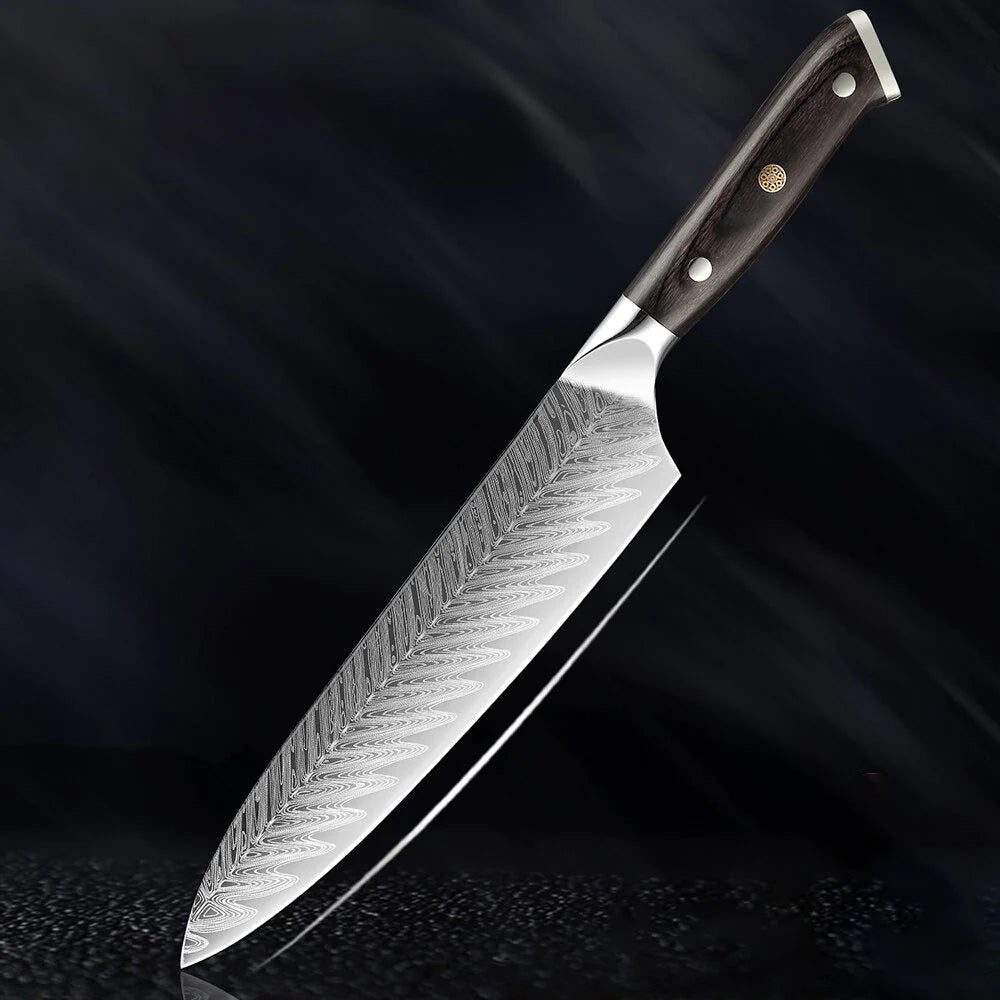 Damascus Steel Hand Forged Chef Knife • Nero by Atenas Blades
