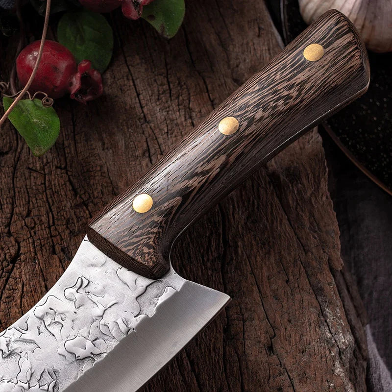 Professional Knife and Hand-Forged Cleaver Combo + 2 Sheaths • Fuego Combo by ATENAS
