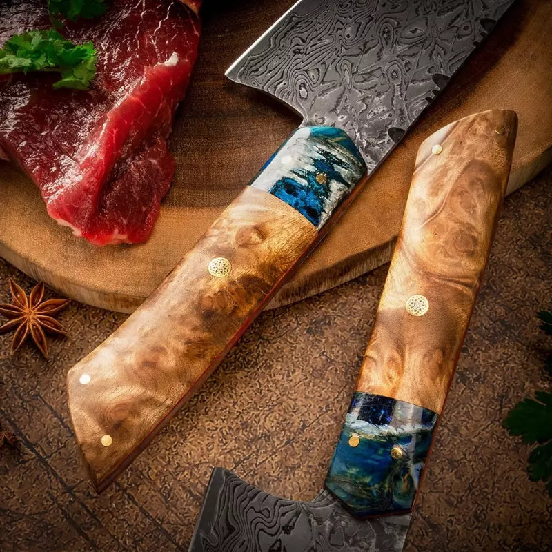 Kockkniv i damaskusstål • Universe by Atenas Blades