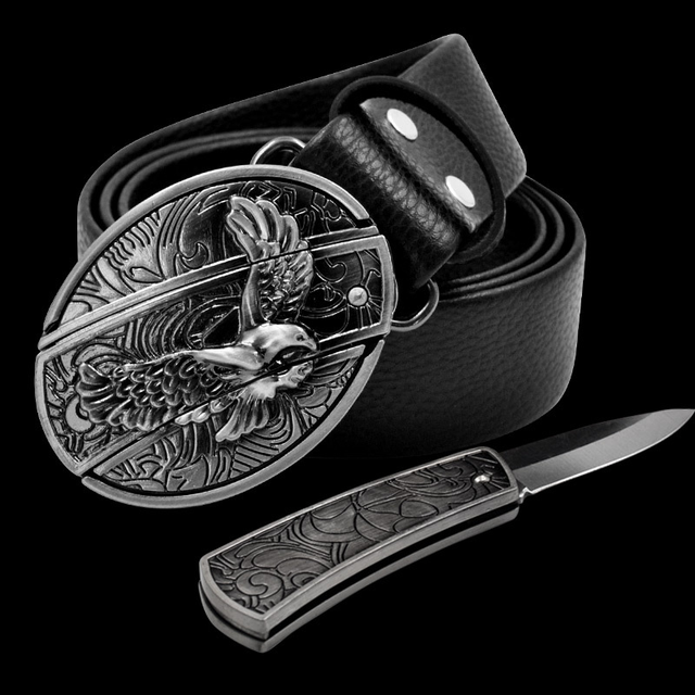 Secret Knife Belt™ • Hidden Knife Buckle (Belt Included)