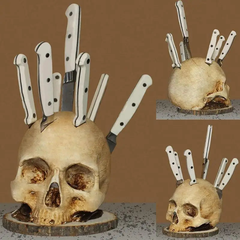 Skull-Shaped Knife Holder • Skull Holder BY ATENAS