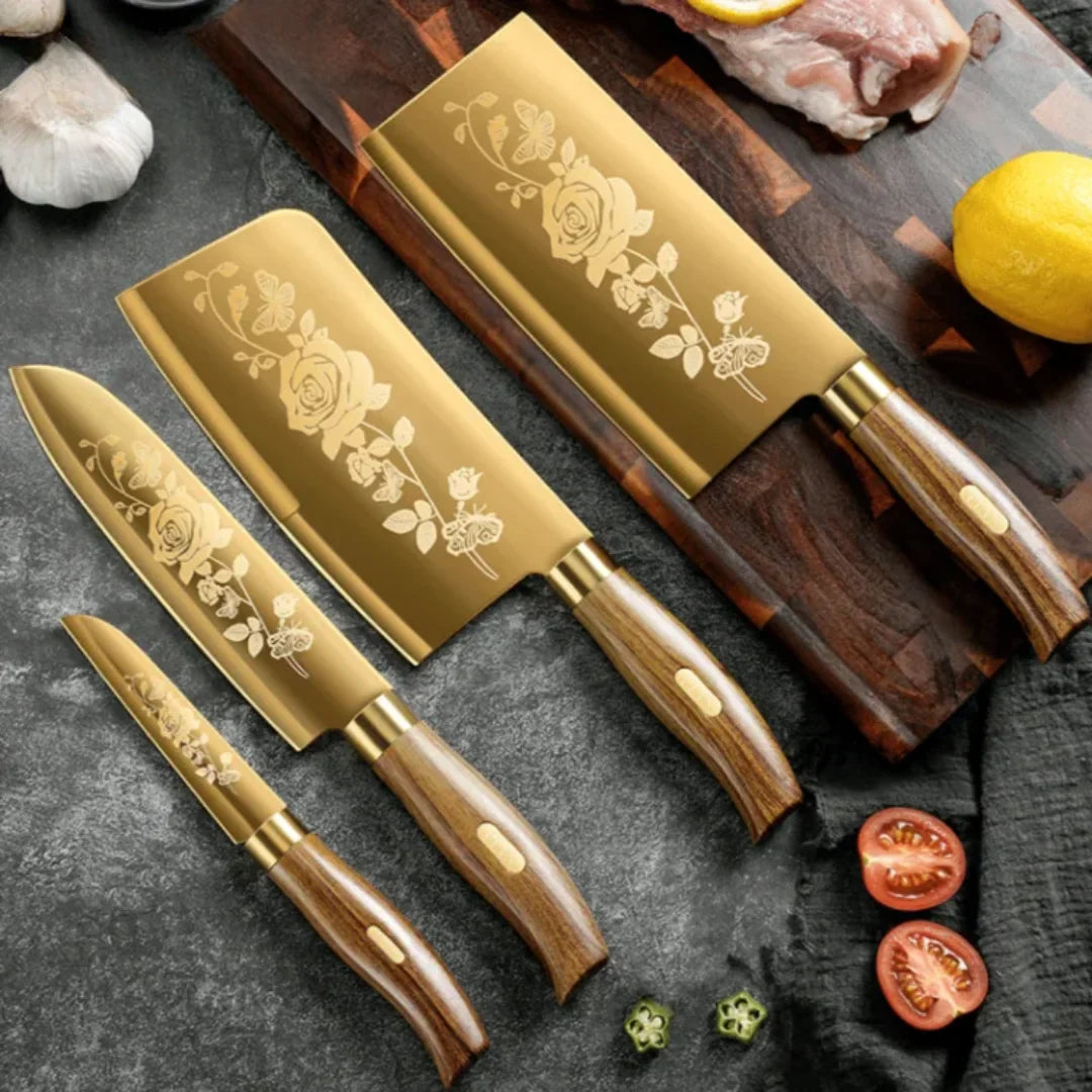 Set of 4 Forged Knives • Rose Gold Combo by ATENAS™