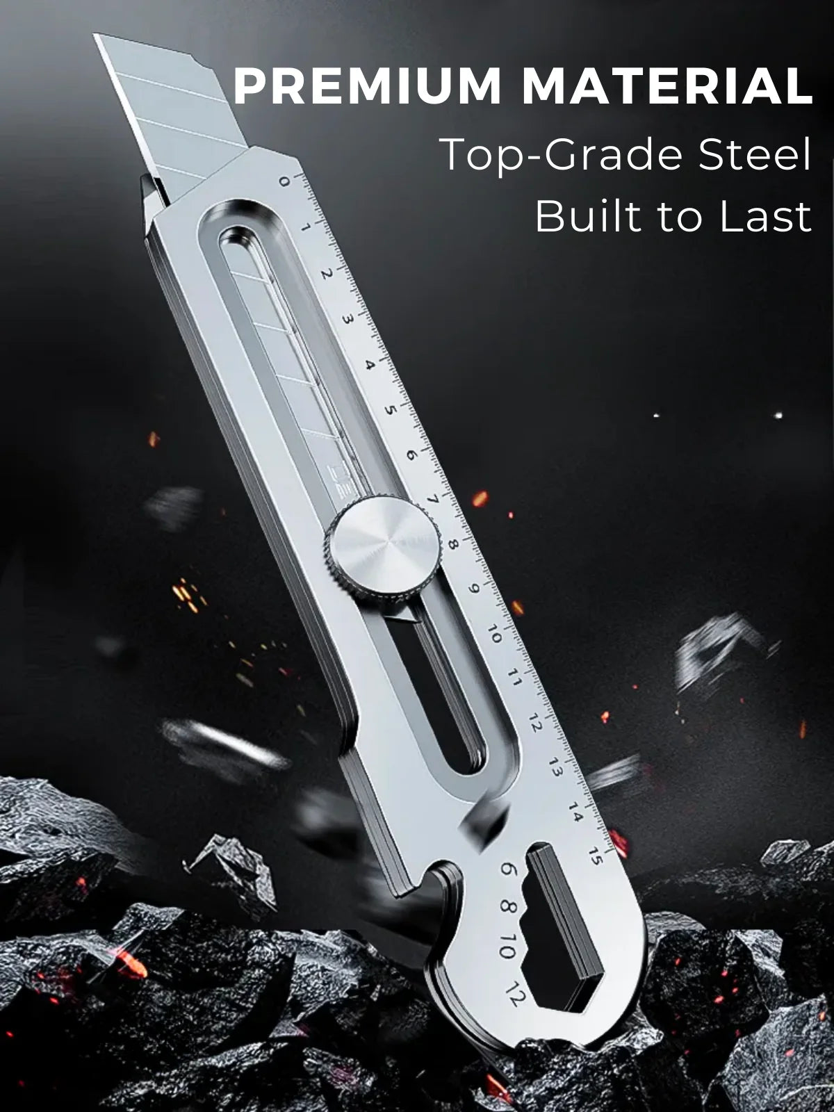 6-in-1 Multi-Purpose Utility Knife • 100% Stainless Steel (+10 FREE BLADES)