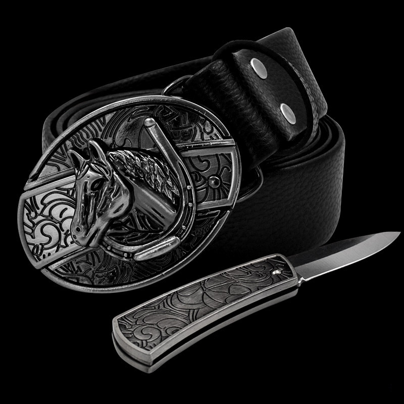 Secret Knife Belt™ • Hidden Knife Buckle (Belt Included)