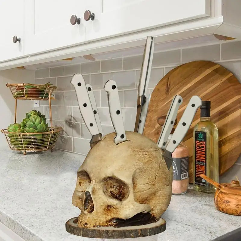 Skull-Shaped Knife Holder • Skull Holder BY ATENAS