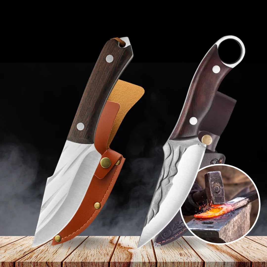 Hand-Forged Knife Combo + 2 Sheaths • Epic Combo by ATENAS