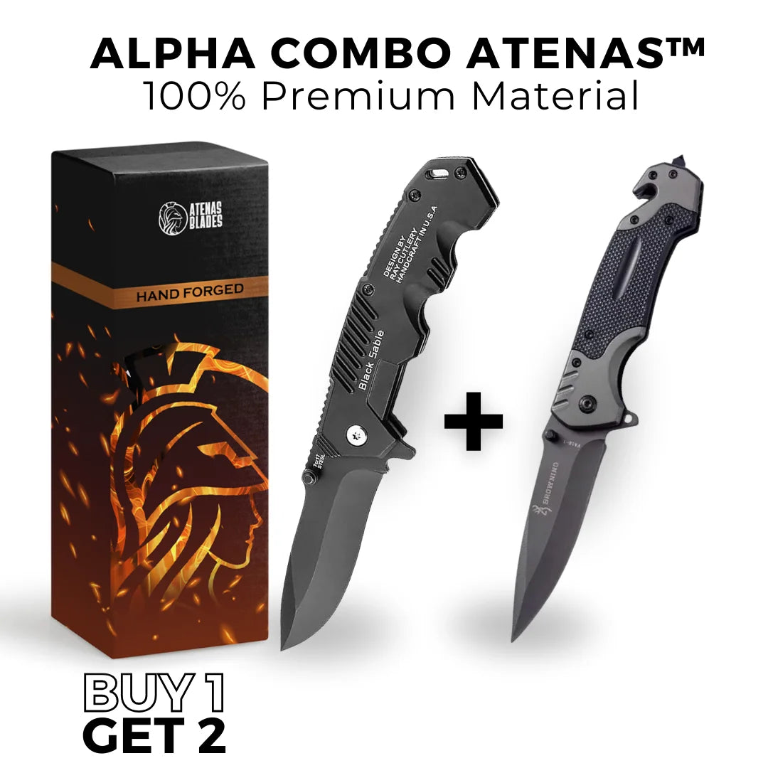 (BUY 1 GET 2) Alpha Combo by ATENAS™ • Professional Folding Knife Set