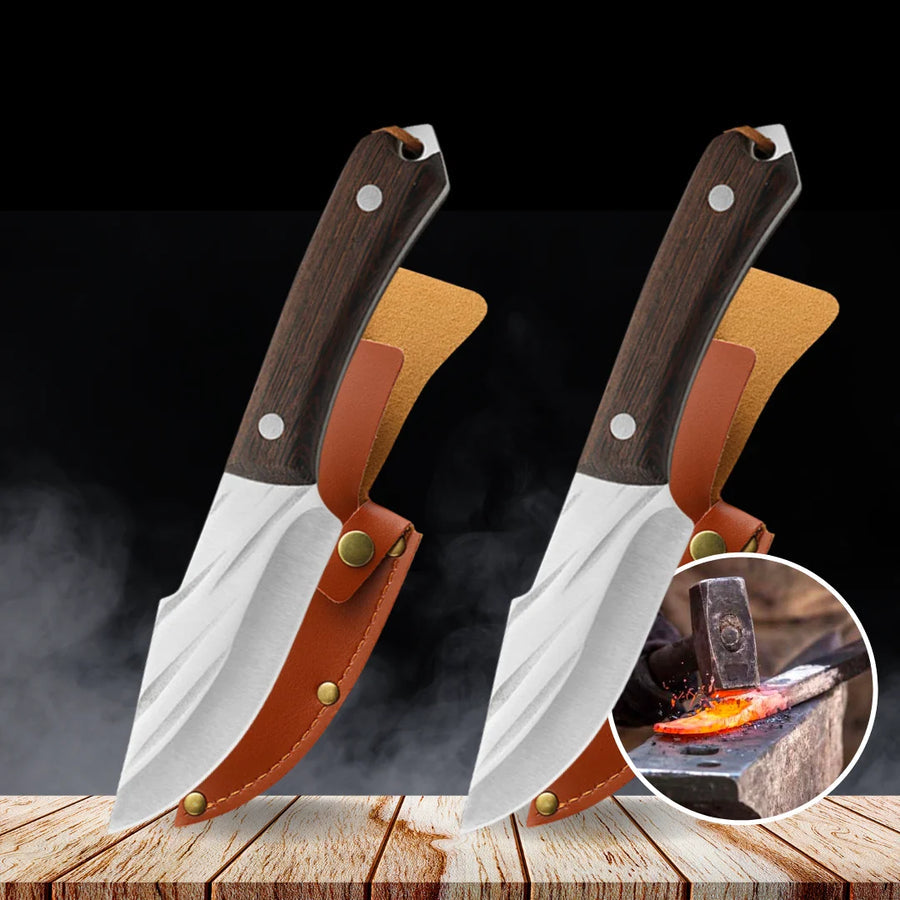 (1 KAUFEN, 2 ERHALTEN) Professionelles geschmiedetes Messer + kostenlose Scheide • Bravus-Messer von Atenas™