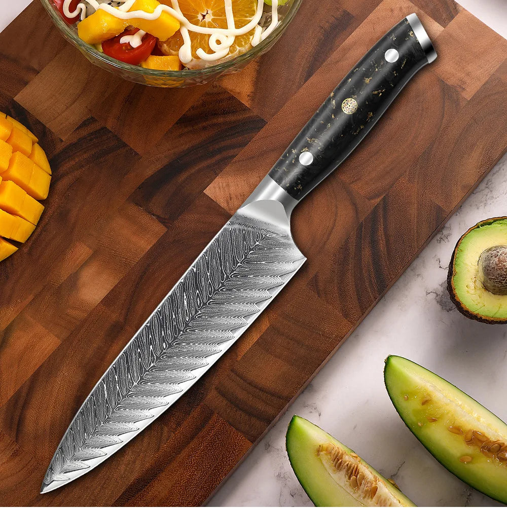 Damascus Steel Hand Forged Chef Knife • Nero by Atenas Blades