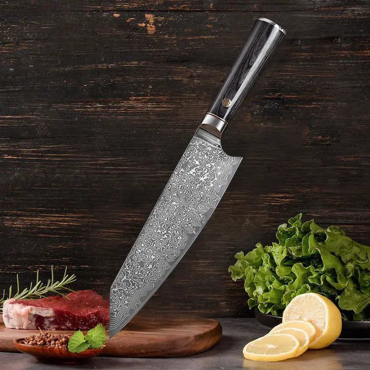 Damascus Steel Chef Knife • Darkness by Atenas Blades