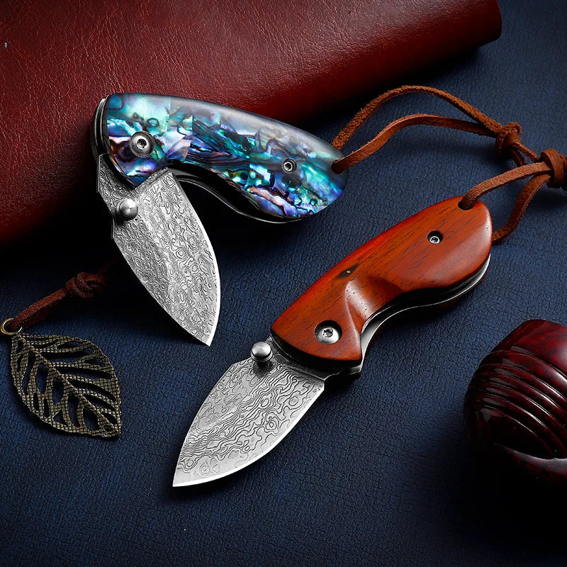 Handcrafted Damascus Steel VG10 Knife • Pocket BY ATENAS™