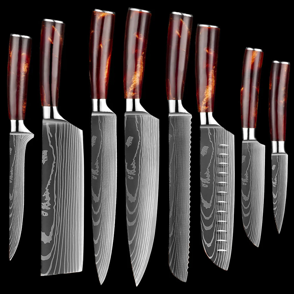 Precision Pro Fuego Series: 8-Piece Chef Knife Set